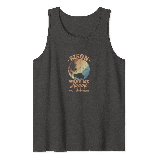 Bison make my Happy Environment Animal Tank Tops