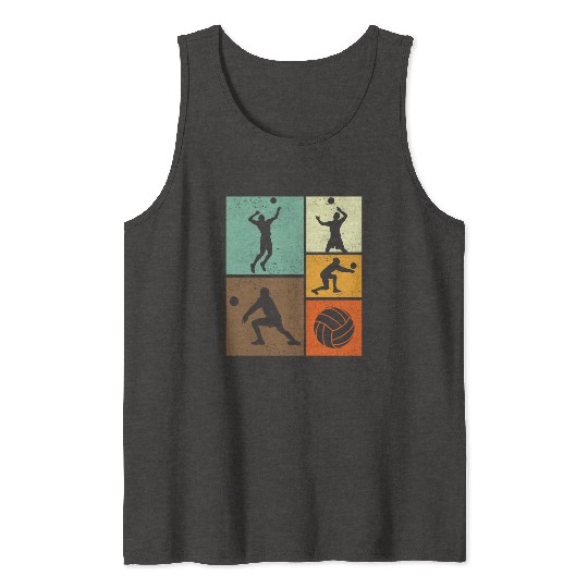 Volleyball Retro Vintage Volleyball Player Tank Tops
