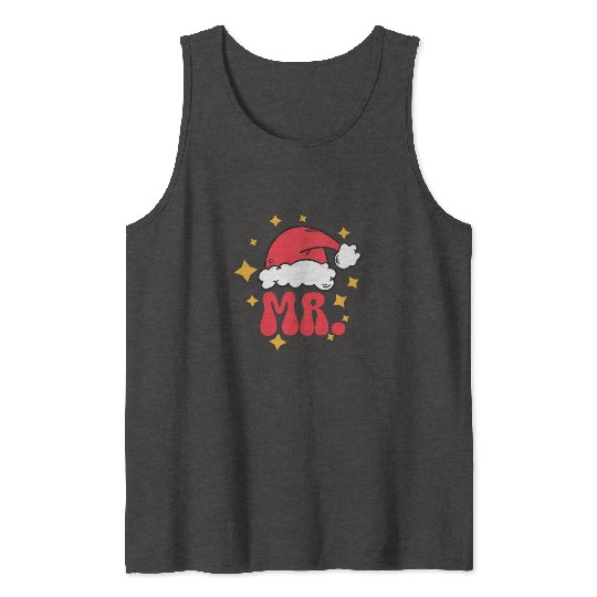 Mr And Mrs Claus Christmas Couples Matching Pajama Tank Tops