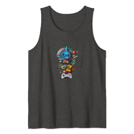 A geek gaming illustration Tank Tops