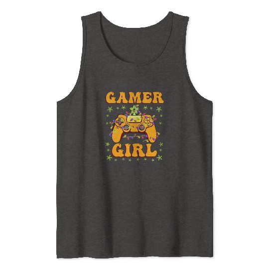 Gamer Girl Christmas Gamer Video Game X-Mas Tank Tops
