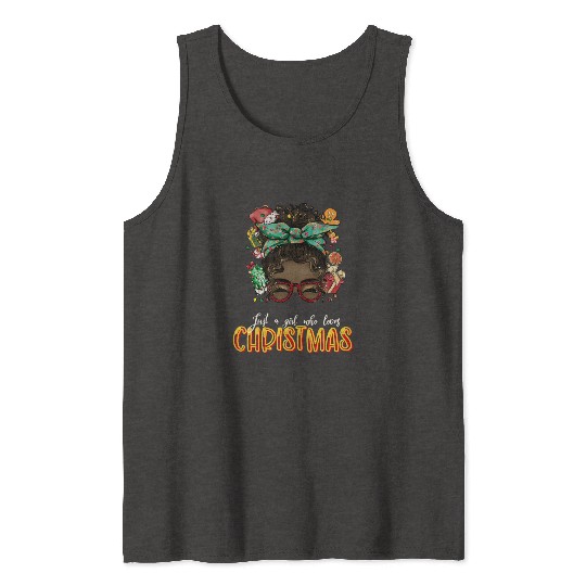 Women Festive Santa Holiday Christmas Quote Gift Tank Tops