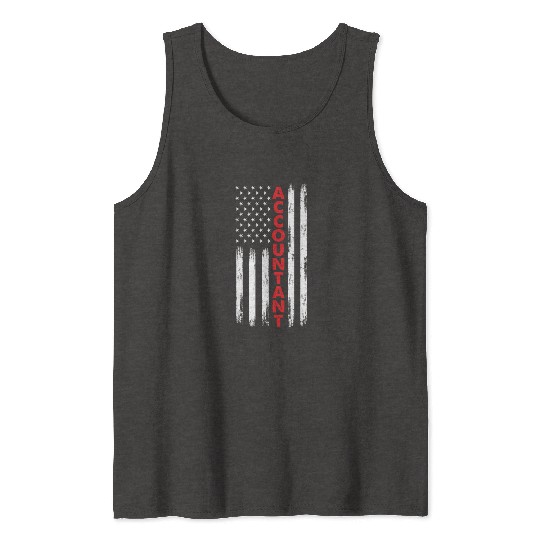 Patriotic US Flag Accountant Funny Accountant Gift Tank Tops