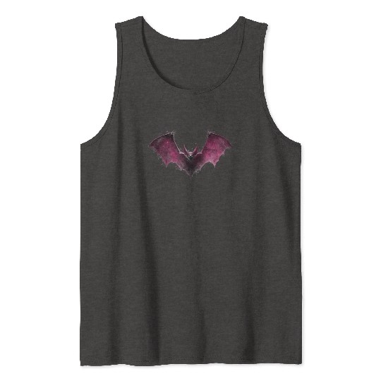 Gothic Bat Occult Space Galaxy Vampire Goth Alt Ae Tank Tops