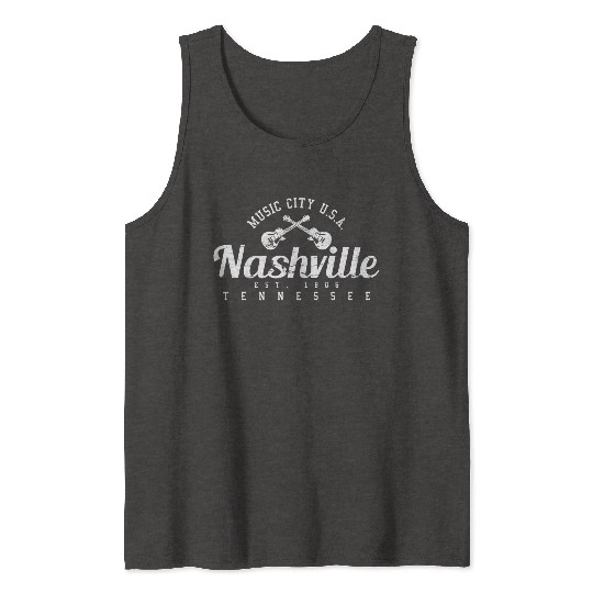 Nashville Tennessee Usa Music City Country Music V Tank Tops