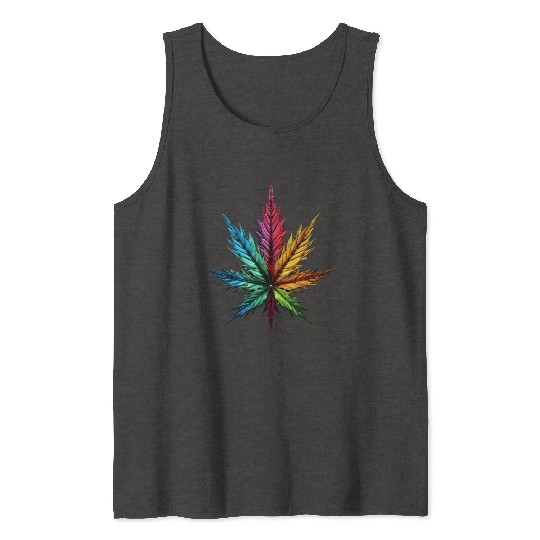 Spectrum Splendor: The Vivid Leaf Tank Tops