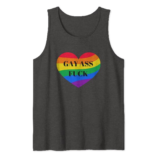 Rainbow Heart Gay Tank Tops