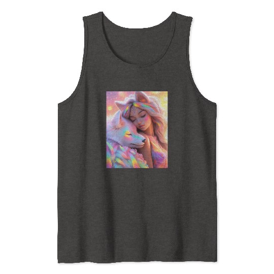 Rainbow Friends - White Wolf and Girl Tank Tops
