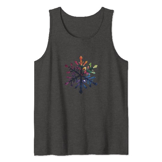 Colorful Gradient Snowflake Tank Tops