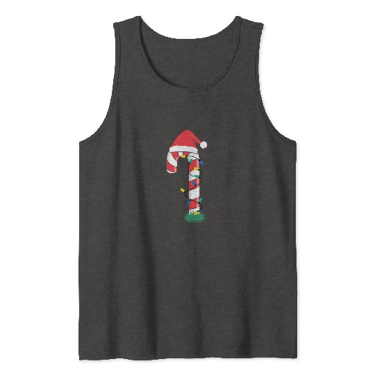 Christmas Candy Cane Santa Xmas Kids Toddler Youth Tank Tops