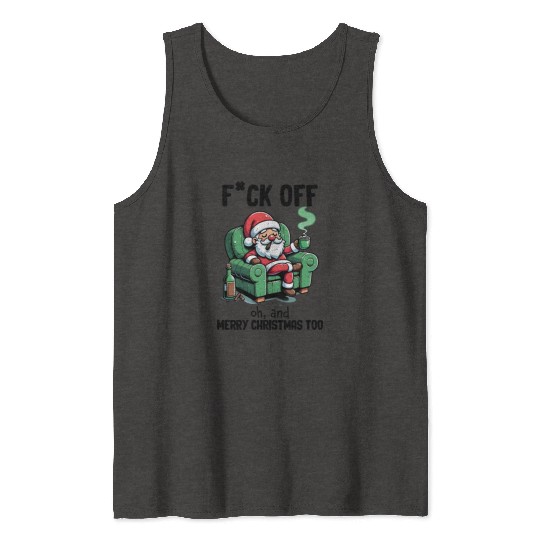 Funny Christmas F*ck Off Merry Christmas Tank Tops