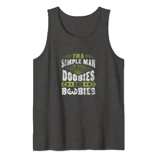 Marijuana Doobies And Boobies Smoking Pot Weed Tank Tops