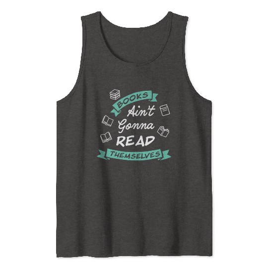 Funny Reading Teacher Bookworm Tank Tops