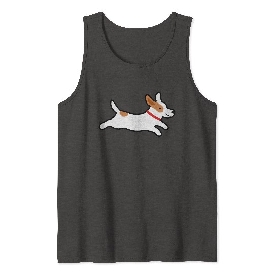 Cute Jack Russell Terrier Running Dog Tank Tops