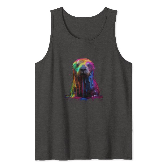 Rainbow Sea Otter Tank Tops