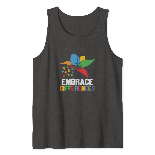 Embrace Differences Autism Flower 2 Tank Tops