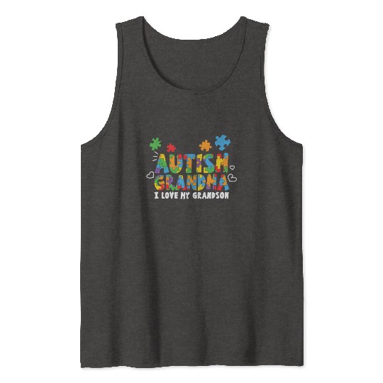 Autism Grandma I Love My Grandson Tank Tops
