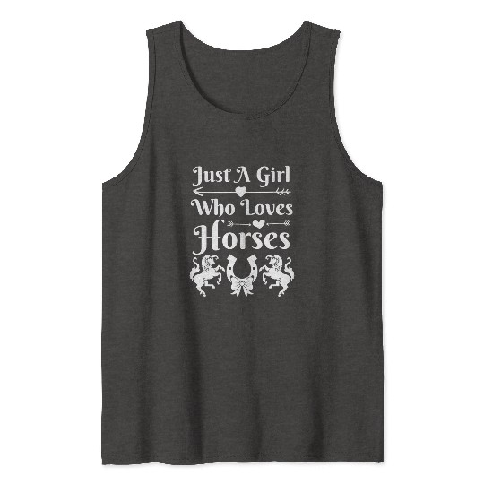 Horse and Love Heart Girl Tank Tops Design
