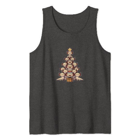 Axolotl Christmas Tree Merry Christmas Tank Tops