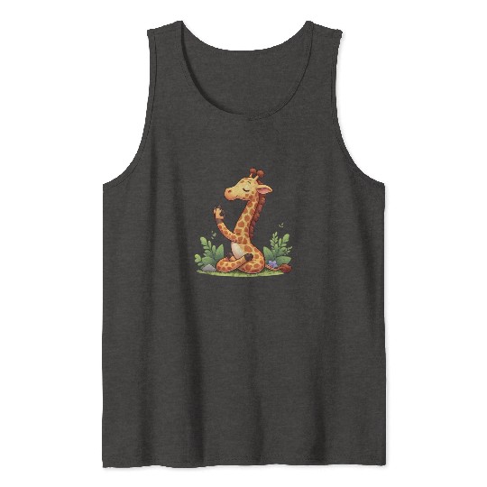 Giraffe yoga practitioner Tank Tops