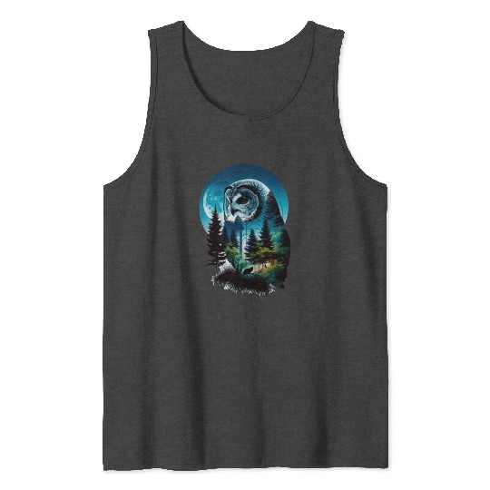 Nature in Owl Pattern Tank Tops