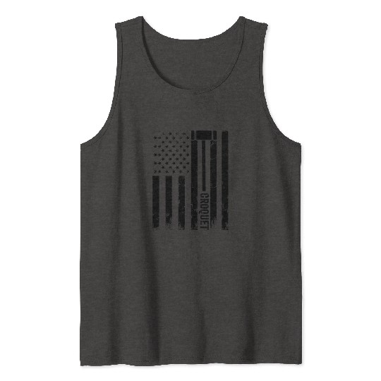 Croquet US Flag Croquet Player Tank Tops