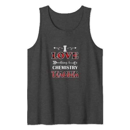 Chemistry Teacher valentines day red plaid28 Tank Tops