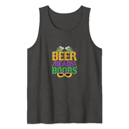Beer Beads Boobs Mardi Gras Carnival Tank Tops
