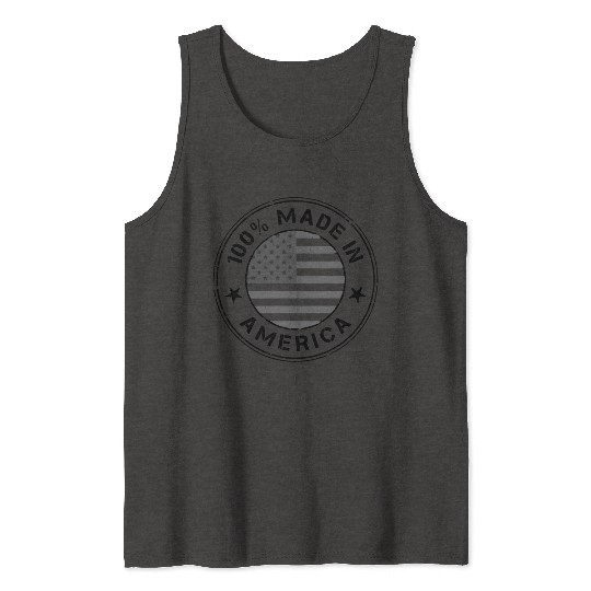 USA Made in America flag Tank Tops