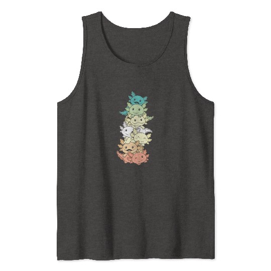 Genderfloren Flag Pride Lgbtq Axolotl Pile Tank Tops