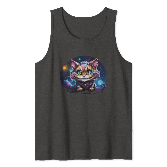 Fantasy Cheshire Cat Smile, Alice in Wonderland Tank Tops
