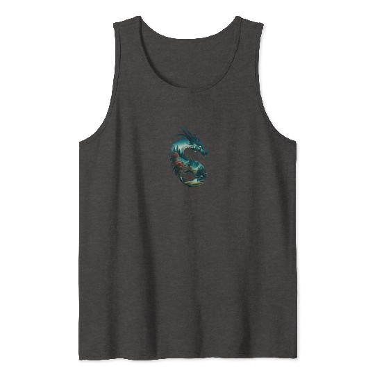Nature in Dragon Pattern Tank Tops