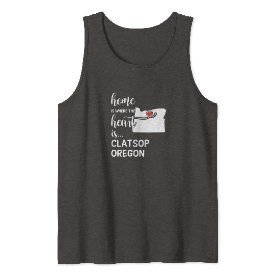 Clatsop County Oregon Is Where My Heart Is Gift Tank Tops