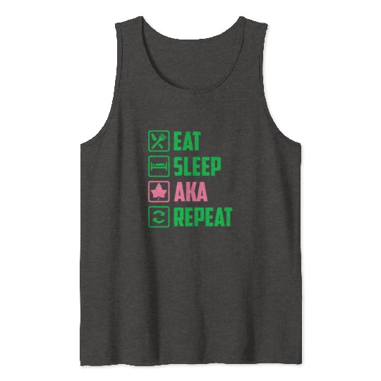 Eat Sleep AKA Repeat Alpha Kappa Alpha Womens Gift Tank Tops
