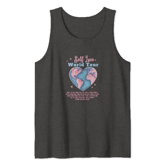 Self Love Club World Tour Retro Positive Aesthetic Tank Tops