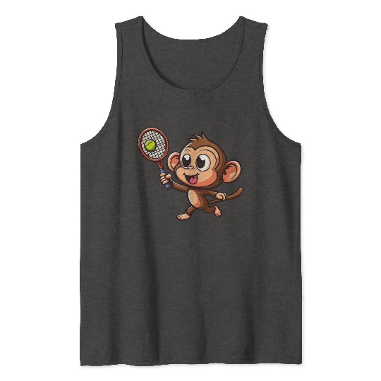 Monkeys in Tennis and Badminton Duel - Hilarious Tank Tops