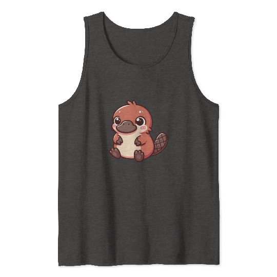 Playful Platypus Cartoon Tank Tops