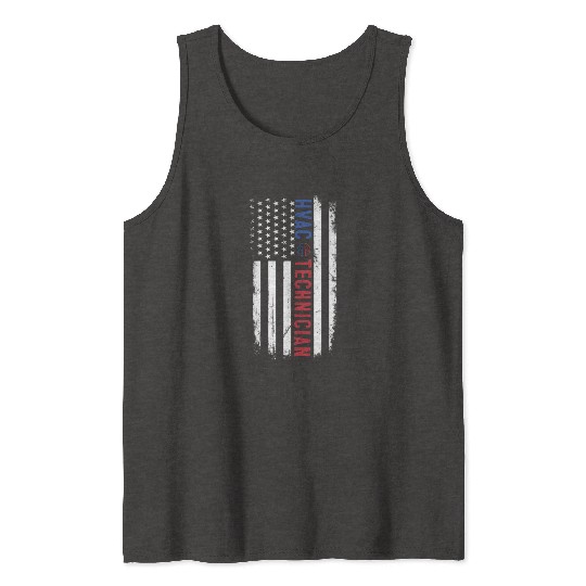 HVAC Technician US American Flag HVAC Mechanic Tank Tops