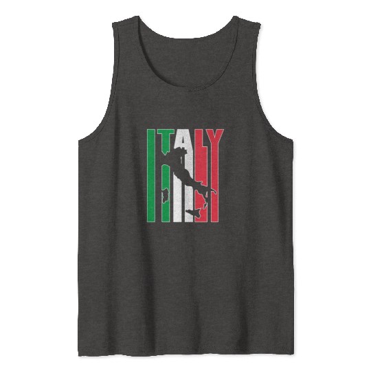Italy Vintage Countries Italian Culture Flag Tank Tops