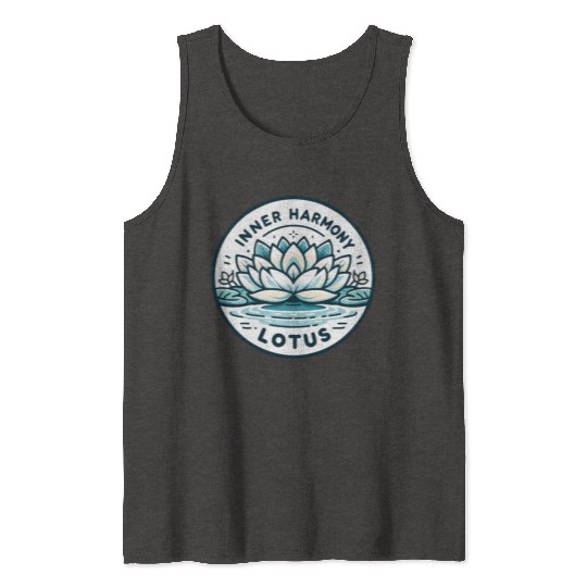 Inner Harmony Lotus - Serene Water & Flower Design Tank Tops
