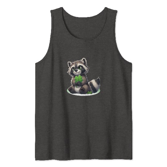 St. Patrick's Day Raccoon Revelry Tank Tops