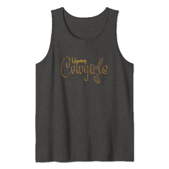 Wyoming Cow 'S Floral Script Tank Tops