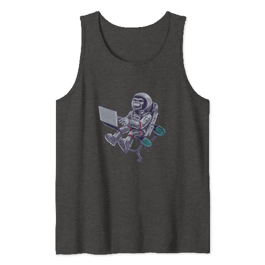 Astronaut Monkey In Space Tank Tops