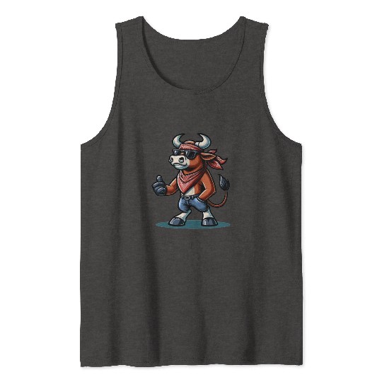 Rodeo Bull Riding Livestock Show Farmer Cattle Tank Tops