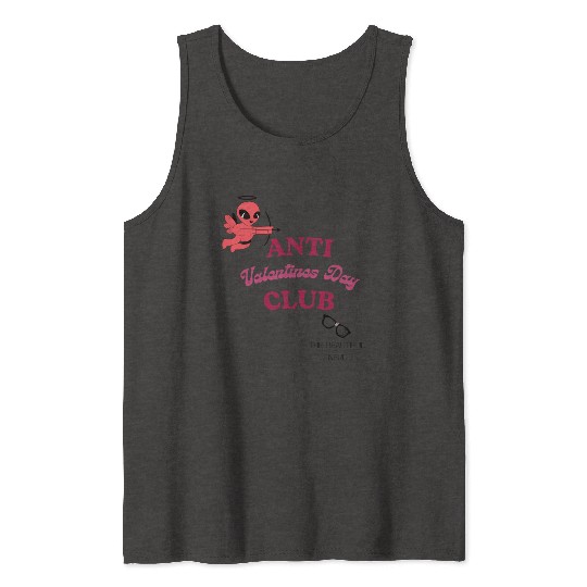 Anti Valentines Club Beautiful Nerd by Tavia Linen Tank Tops