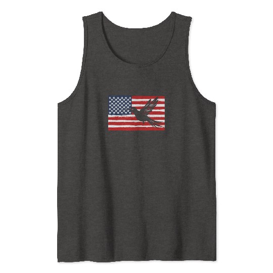 Hummingbird Us Flag Us American Flag Tank Tops