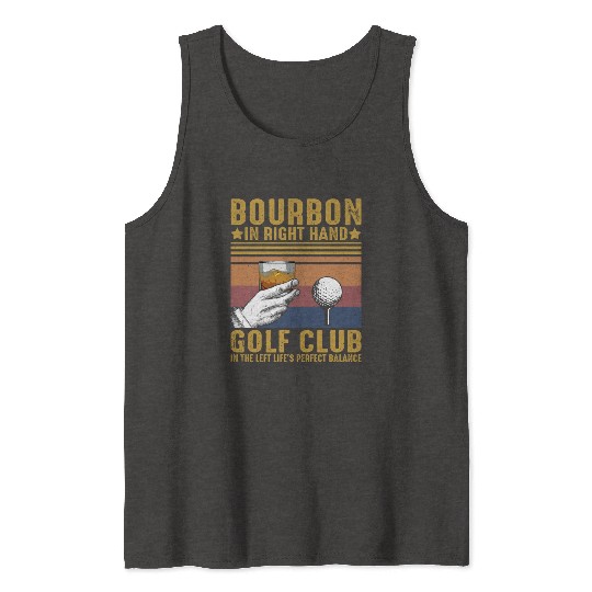 Bourbon Golf Funny Golfer Bourbon Lover Tank Tops