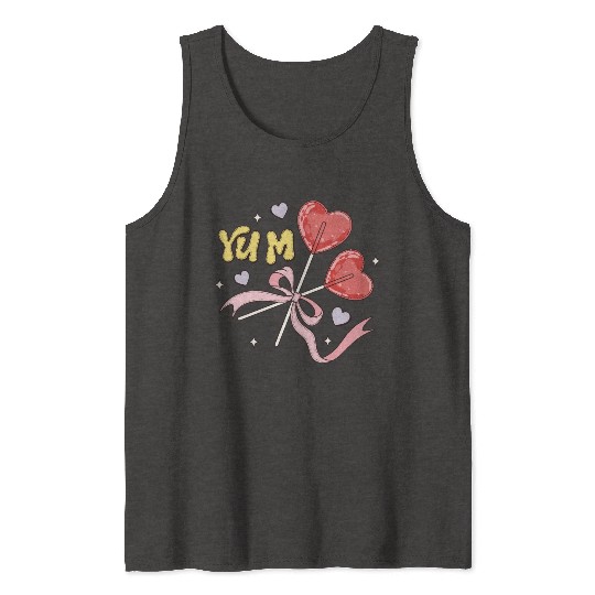 Valentine's Day Heart Lollipop Tank Tops