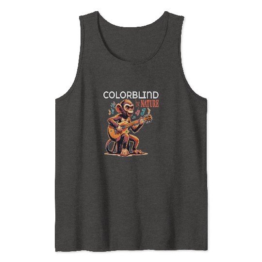 Colorblind by Nature, Melodic Monkey Strums Tank Tops