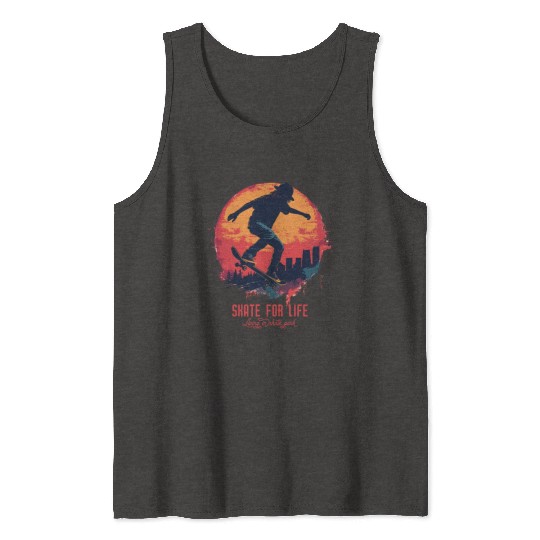 Skateboarder Skateboard Skate Skater Sun Tank Tops